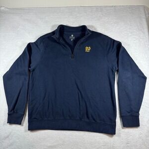 Notre Dame Prep Dennis Quarter Zip‎ Pullover Sweatshirt Adult XL Navy Blue